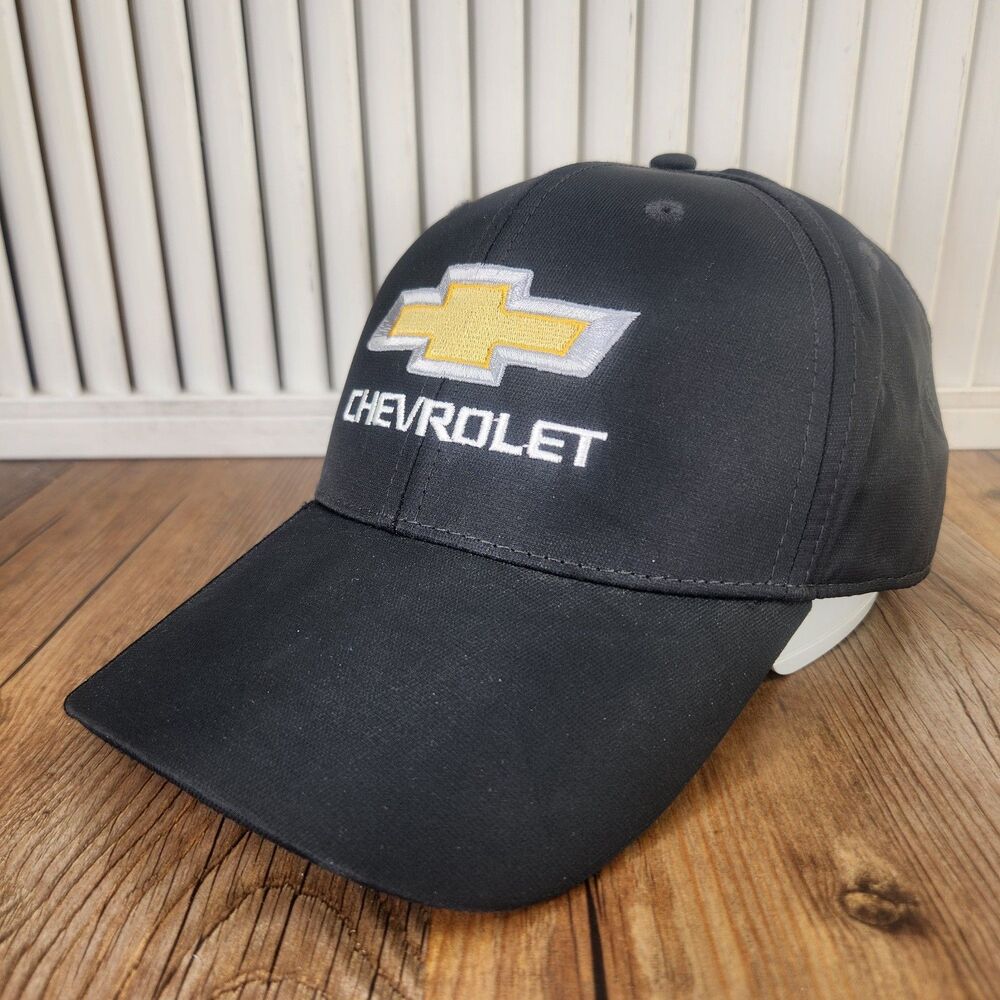 Chevrolet Support The Blue USA Flag Strapback Hat Cap Black Blue Stripe Bowtie